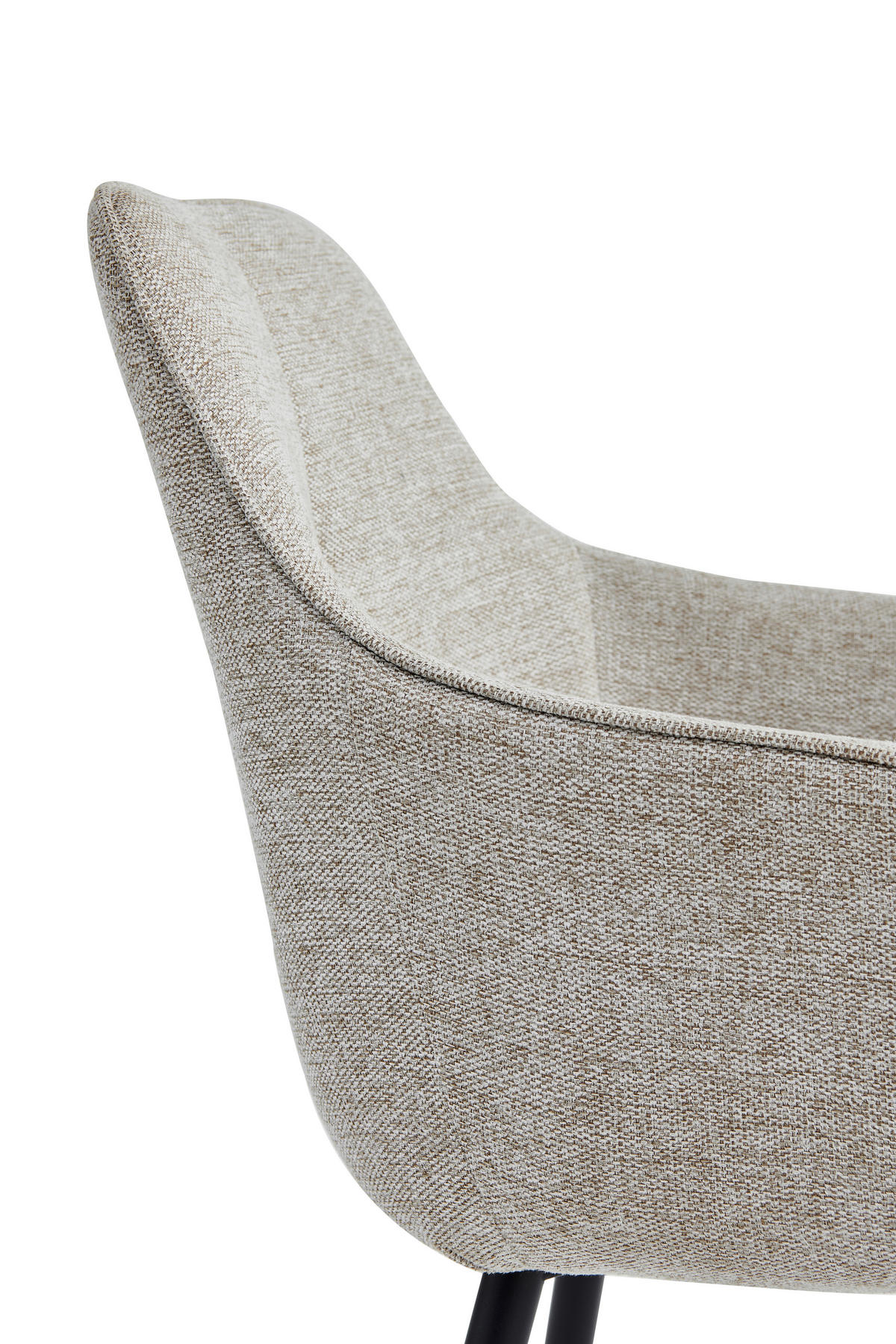 ARMLEHNSTUHL-SET 2 Stück  in Stahl Mikrofaser  - Beige/Schwarz, MODERN, Textil/Metall (53/85/62cm) - MID.YOU