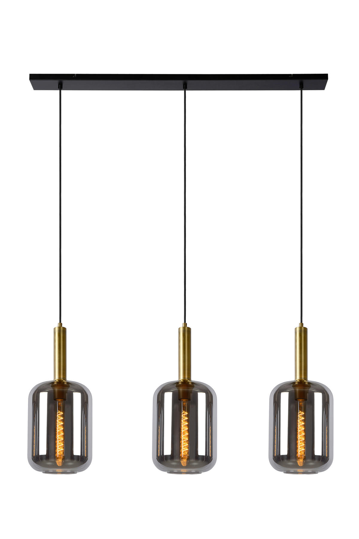 HÄNGELEUCHTE Joanet 110/22/150 cm   - Hellgrau, Design, Glas (110/22/150cm) - Lucide