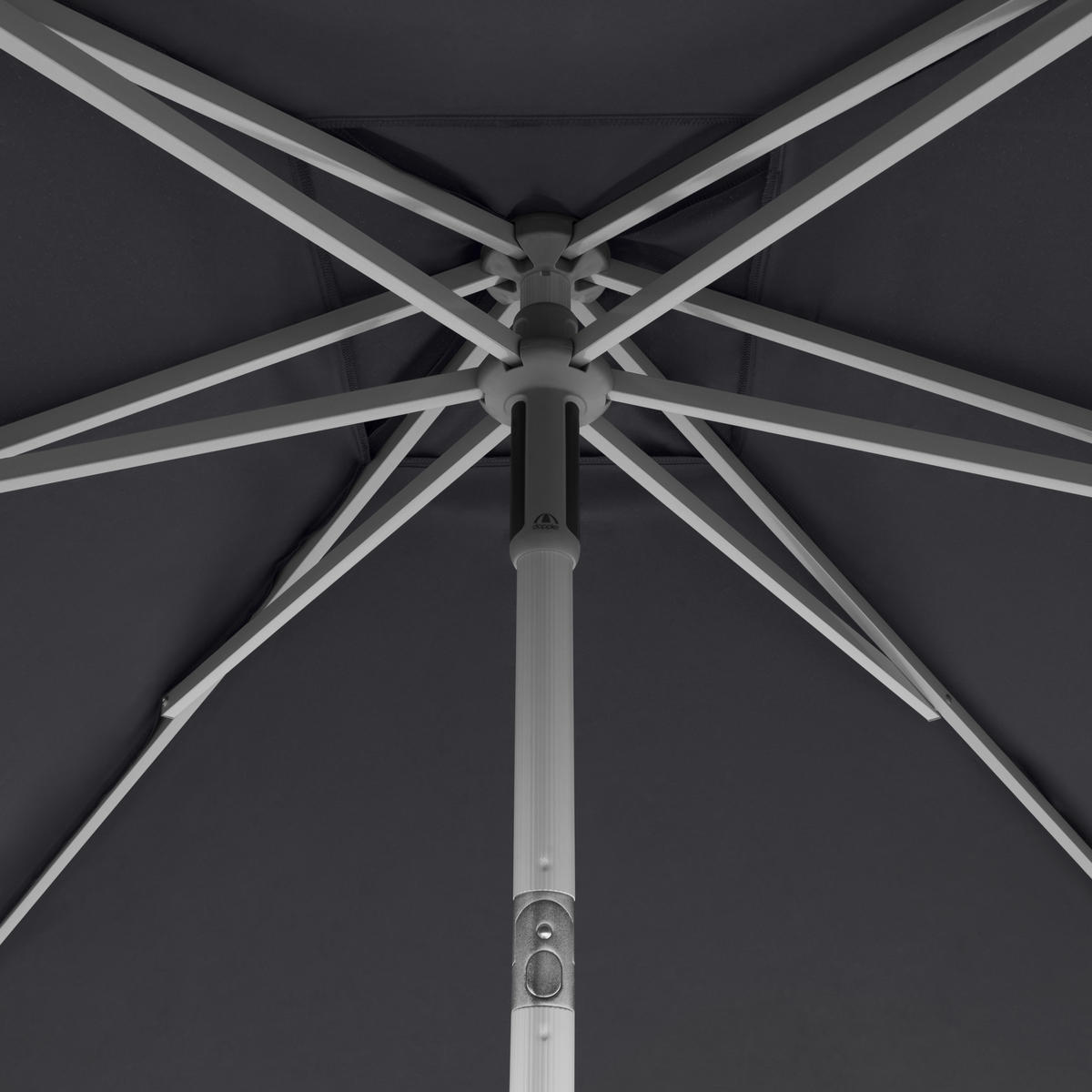 SONNENSCHIRM  200/250 cm  - Anthrazit/Silberfarben, Konventionell, Textil/Metall (200/250cm) - Doppler