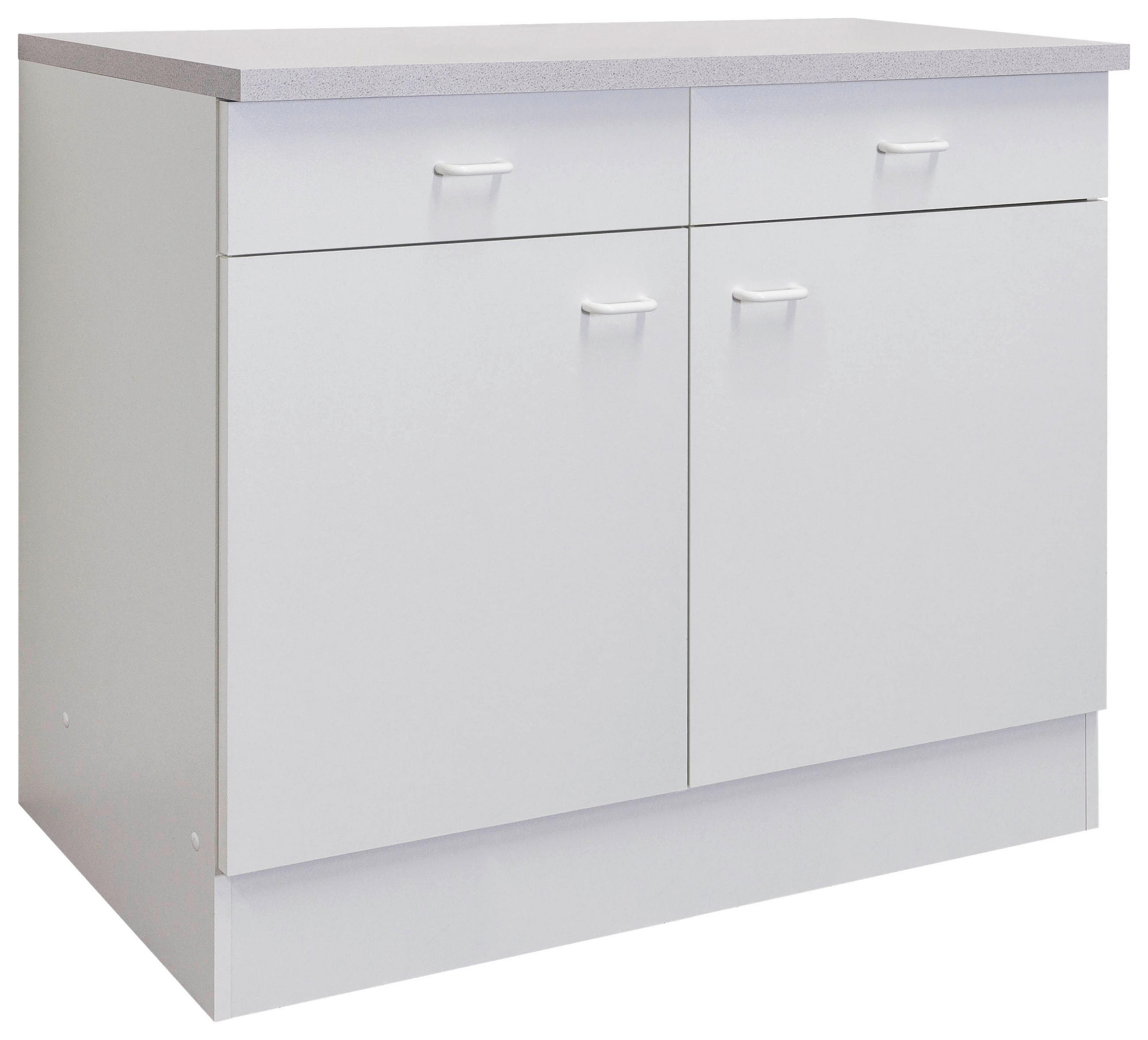 KÜCHENUNTERSCHRANK 100/85/50 cm  in Weiß  - Hellgrau/Weiß, KONVENTIONELL, Holzwerkstoff/Kunststoff (100/85/50cm) - FlexWell