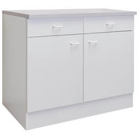 KÜCHENUNTERSCHRANK 100/85/50 cm  in Weiß  - Hellgrau/Weiß, KONVENTIONELL, Holzwerkstoff/Kunststoff (100/85/50cm) - FlexWell