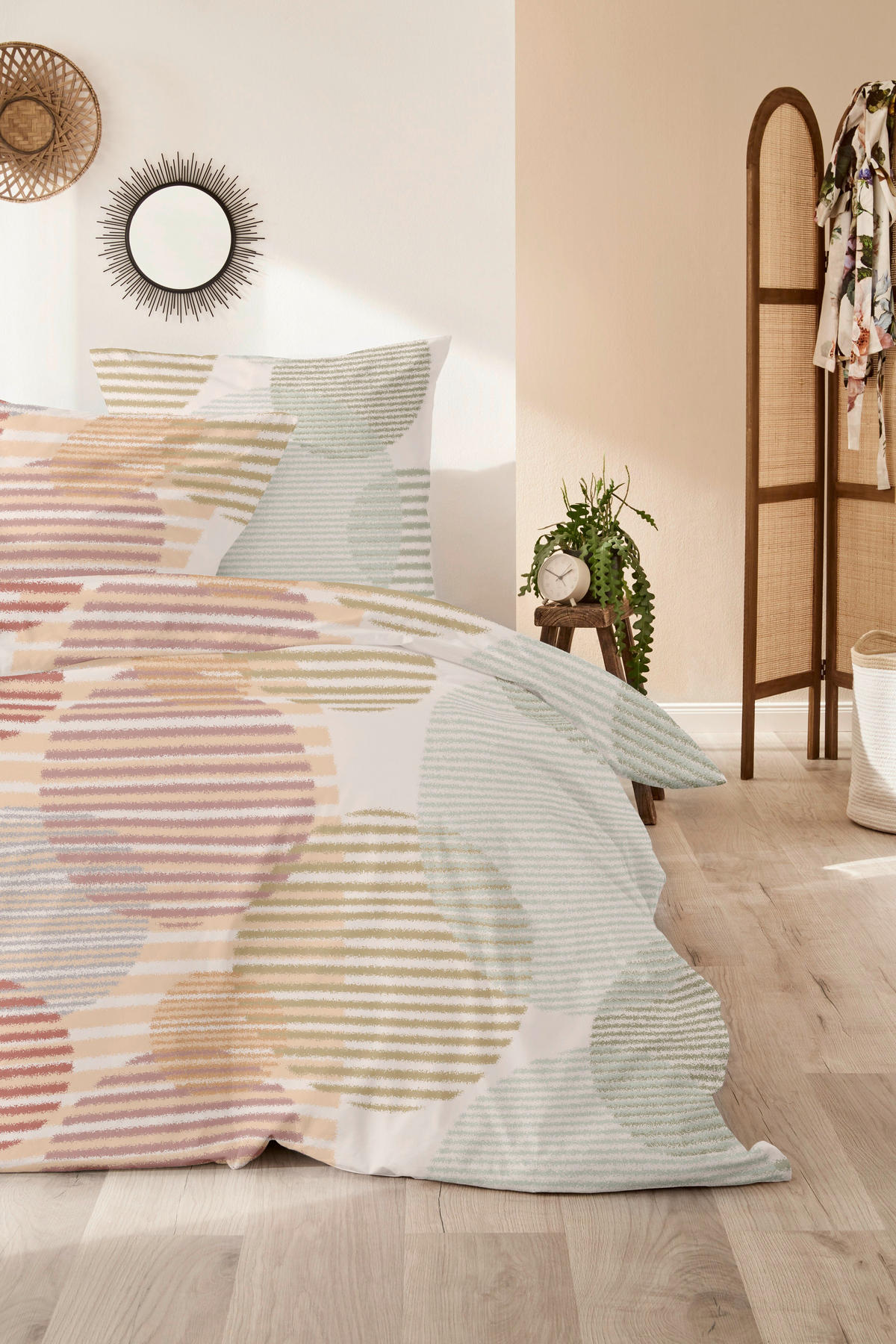 BETTWÄSCHE 2-teilig 135/200 cm  - Graugrün, Design, Textil (135/200cm)