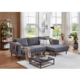 ECKSOFA  in Flachgewebe Grau Rückenkissen, Rücken echt  240/154 cm  - Schwarz/Grau, KONVENTIONELL, Holz/Textil (240/154cm) - Carryhome