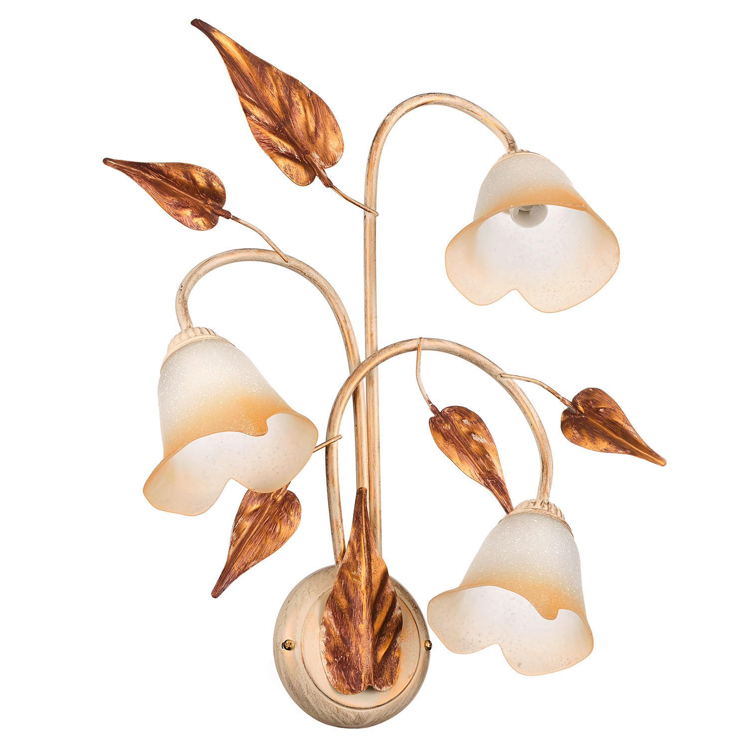 WANDLEUCHTE 40/40/58 cm   - Beige/Weiß, Natur, Glas/Metall (40/40/58cm)