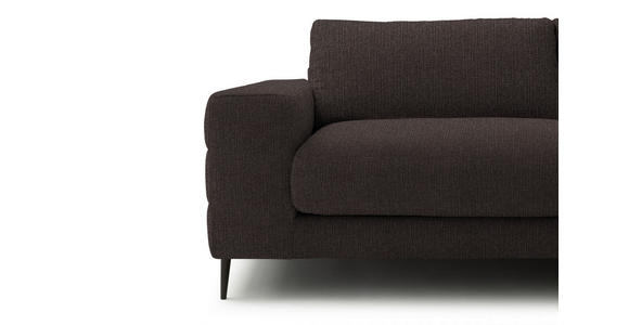 ECKSOFA  in Flachgewebe Braun  253/177 cm  - Schwarz/Braun, Design, Textil/Metall (253/177cm) - Dieter Knoll