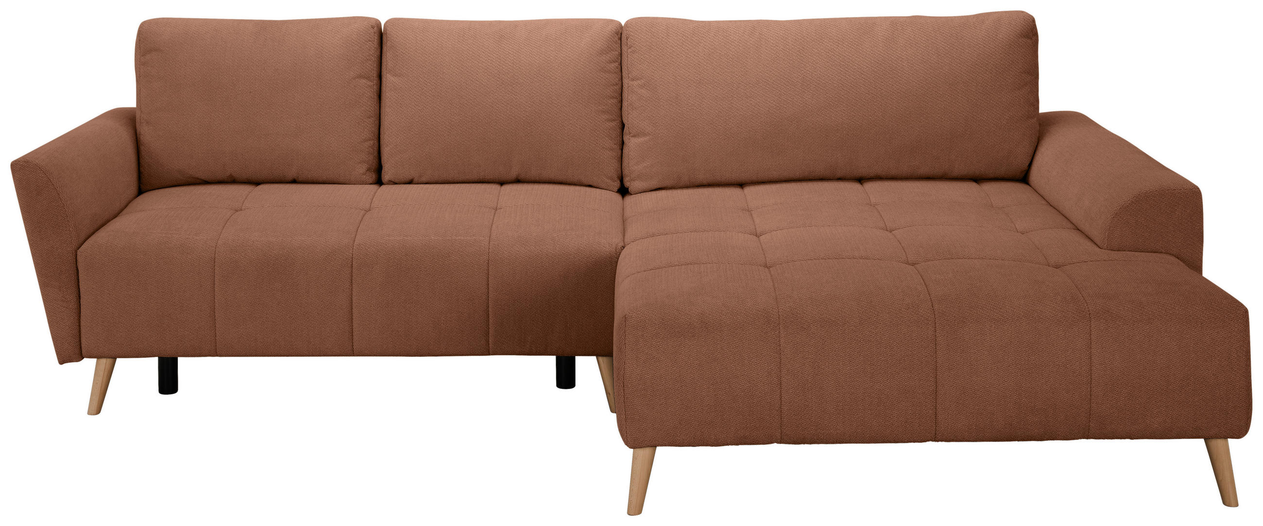 ECKSOFA Dunkelorange Webstoff  - Buchefarben/Dunkelorange, KONVENTIONELL, Holz/Textil (294/169cm) - Carryhome