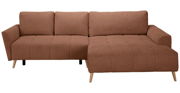 ECKSOFA in Webstoff Dunkelorange  - Buchefarben/Dunkelorange, KONVENTIONELL, Holz/Textil (294/169cm) - Carryhome