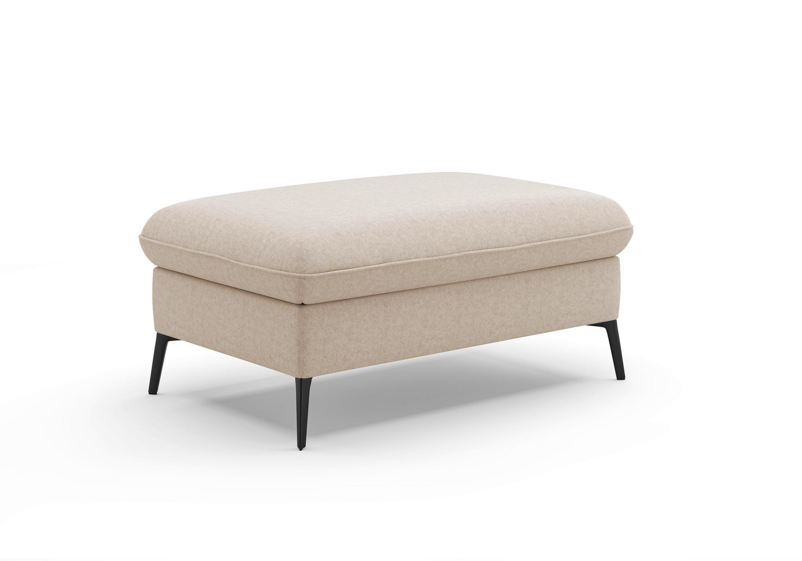 HOCKER in Textil Creme  - Creme/Schwarz, Konventionell, Textil/Metall (104/47/69cm) - Sit & More
