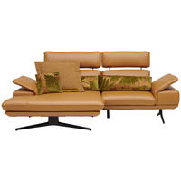 ECKSOFA in Echtleder Bernsteinfarben  - Beige/Bernsteinfarben, Design, Leder/Metall (152/239cm) - Koinor