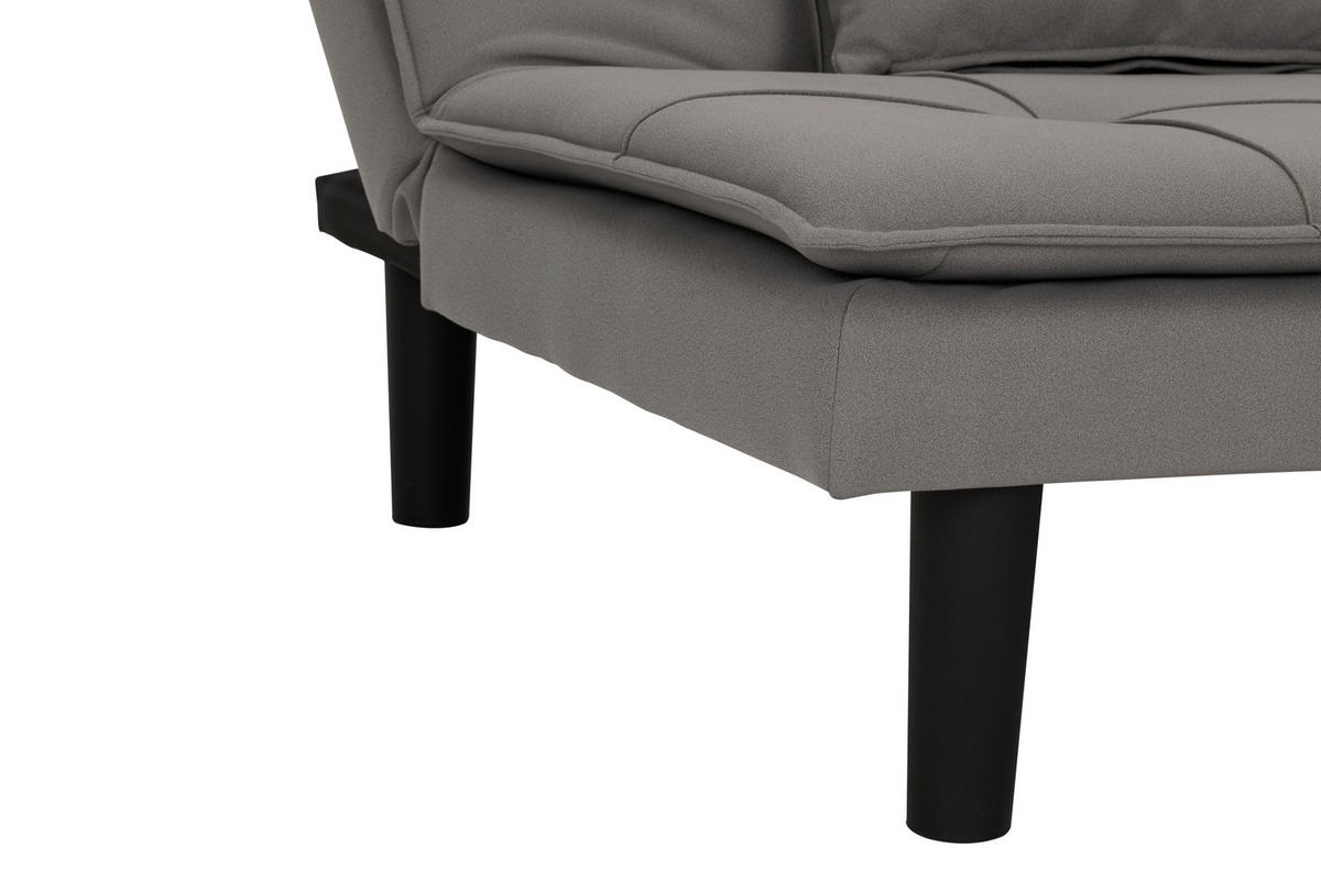 SCHLAFSOFA in Textil Grau  - Schwarz/Grau, Basics, Kunststoff/Textil (180/79/91cm) - P & B