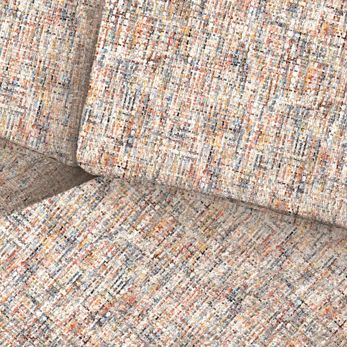 3-SITZER-SOFA Webstoff Blau, Gelb, Rot, Weiss  - Blau/Weiss, Design, Textil/Metall (187/85/92cm) - Livetastic