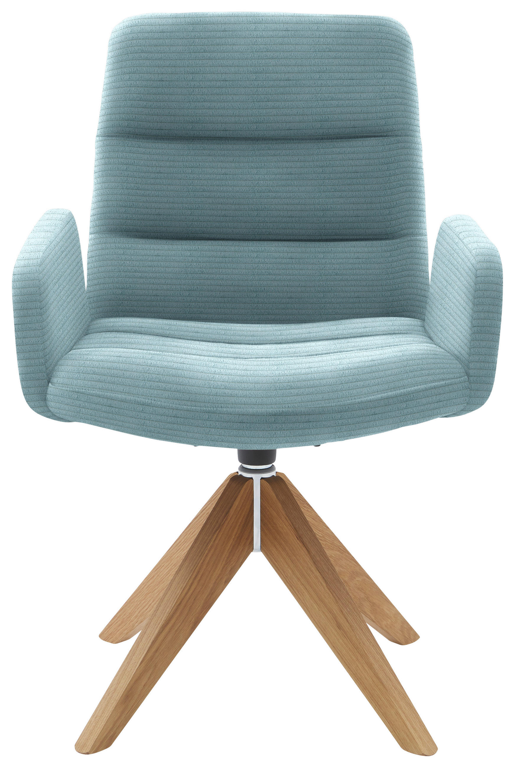 ARMLEHNSTUHL - Naturfarben/Hellblau, Design, Holz/Textil (61/88/66cm) - Dieter Knoll