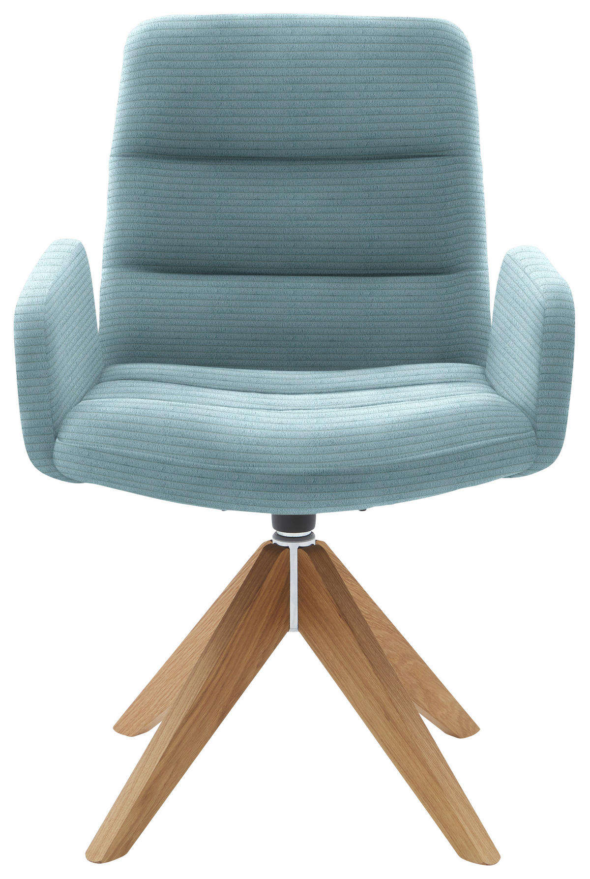 ARMLEHNSTUHL  in Cord  - Naturfarben/Hellblau, Design, Holz/Textil (61/88/66cm) - Dieter Knoll