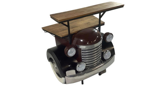 BARSCHRANK in Schwarz, Chromfarben, Dunkelrot - Chromfarben/Schwarz, Trend, Holz/Kunststoff (97/109/71cm) - Ambia Home