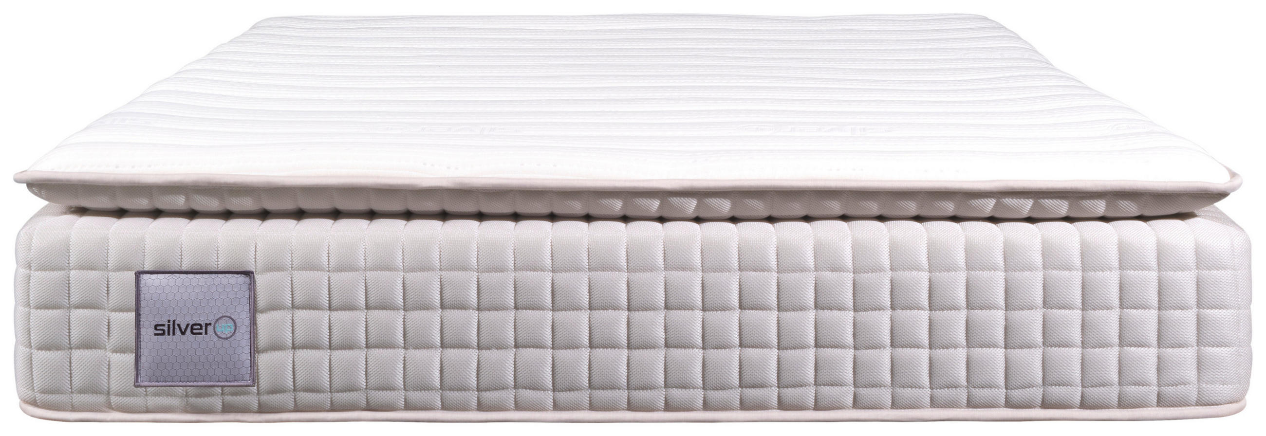 TASCHENFEDERKERNMATRATZE SILVER-UP PILLOW TOP 180/200 cm Höhe ca. 33 cm 7 -Zonen - Weiß, Basics, Textil (180/200cm) - Livetastic
