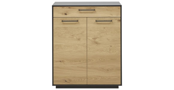 SCHUHSCHRANK Balkeneiche furniert Anthrazit, Eichefarben  - Eichefarben/Anthrazit, Design, Holz/Holzwerkstoff (86/103/37cm) - Dieter Knoll