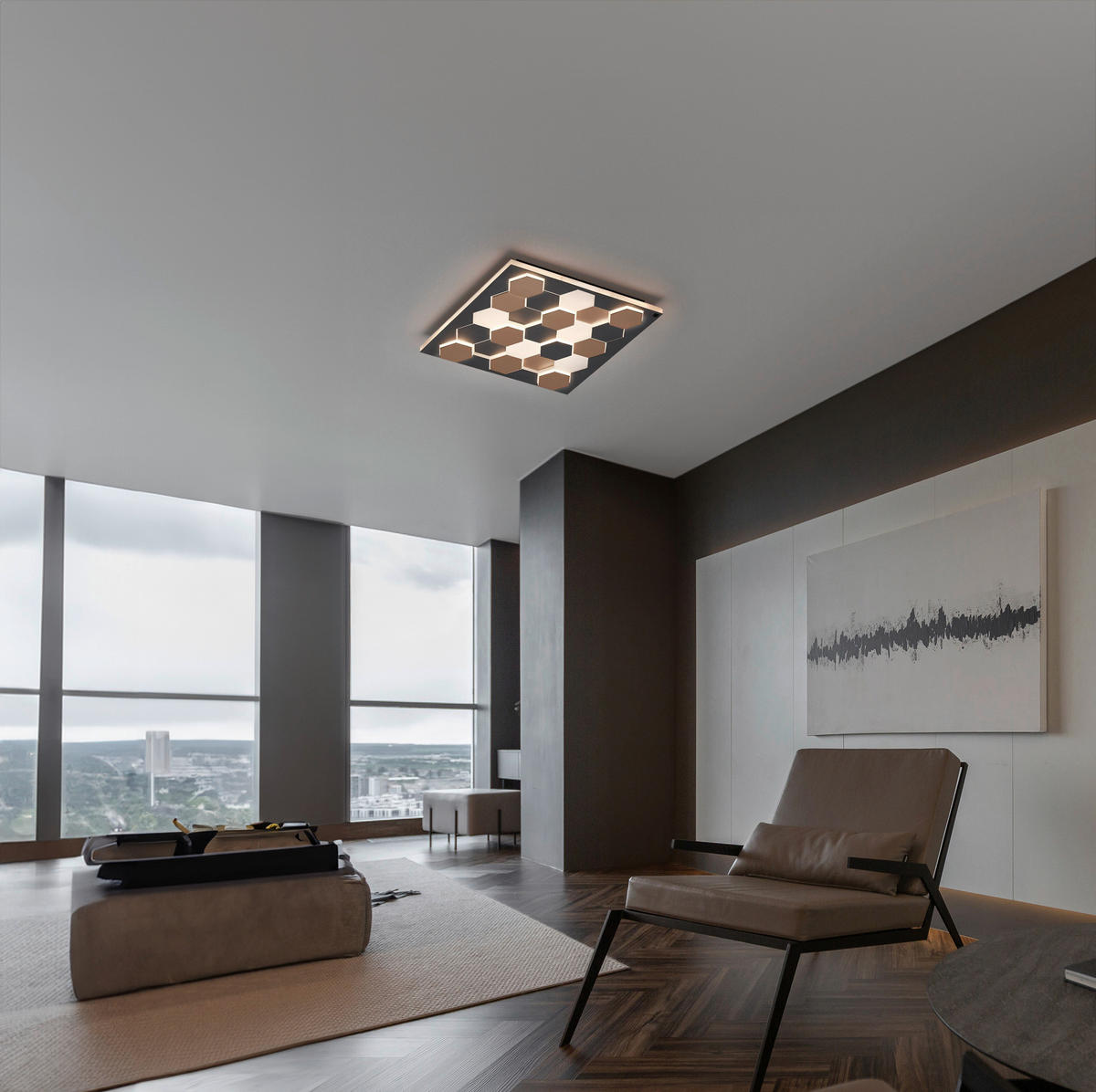 LED-DECKENLEUCHTE Cifavo   - Weiß, Design, Metall (55/55/7,5cm) - Cinque