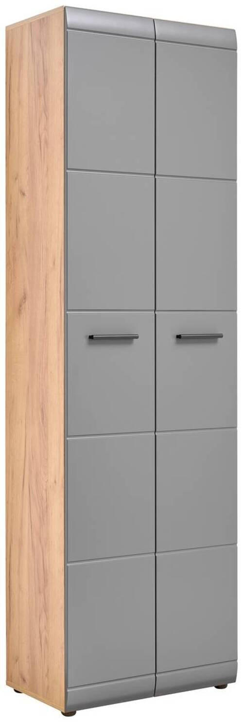 GARDEROBENSCHRANK 59/197/37 cm  - Eichefarben/Schwarz, Design, Holzwerkstoff/Kunststoff (59/197/37cm) - Voleo