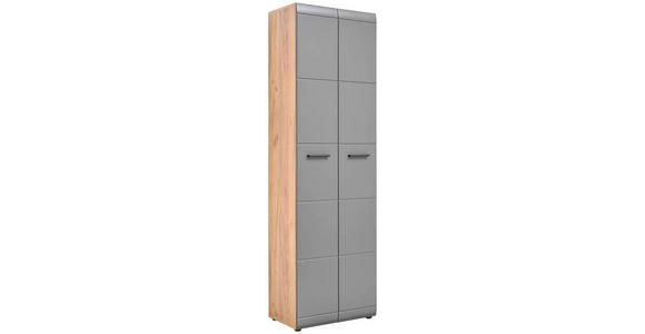 GARDEROBENSCHRANK 59/197/37 cm  - Eichefarben/Schwarz, Design, Holzwerkstoff/Kunststoff (59/197/37cm) - Voleo