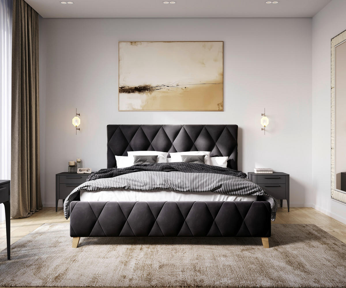 POLSTERBETT 120/200 cm  in Anthrazit  - Anthrazit, Modern, Holz/Holzwerkstoff (120/200cm) - MID.YOU