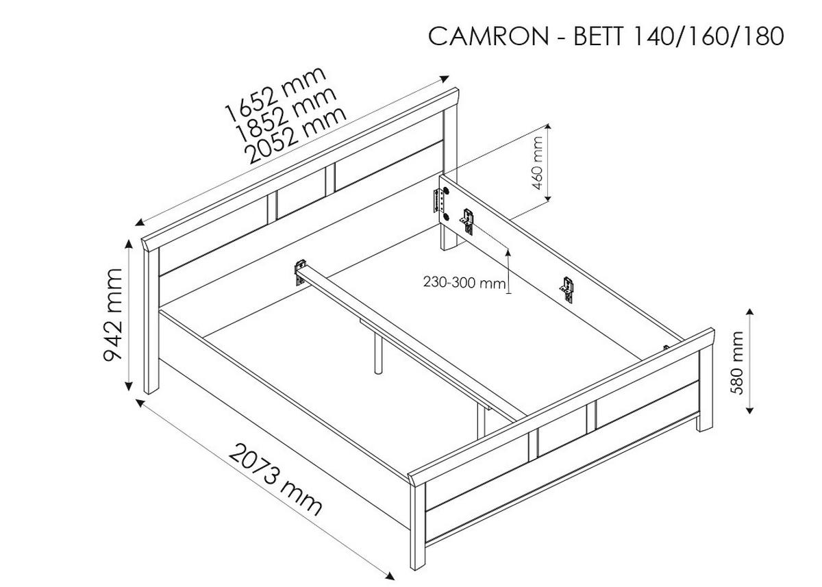 BETT 140/200 cm  in Grau, Weiß  - Weiß/Grau, LIFESTYLE (140/200cm) - Hom`in