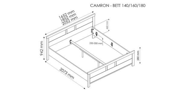 BETT 140/200 cm  in Grau, Weiß  - Weiß/Grau, LIFESTYLE (140/200cm) - Hom`in