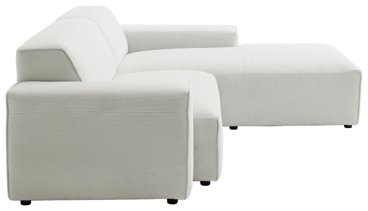 ECKSOFA in Cord Hellgrau  - Hellgrau/Schwarz, Design, Kunststoff/Textil (230/189cm) - Pure Home Lifestyle