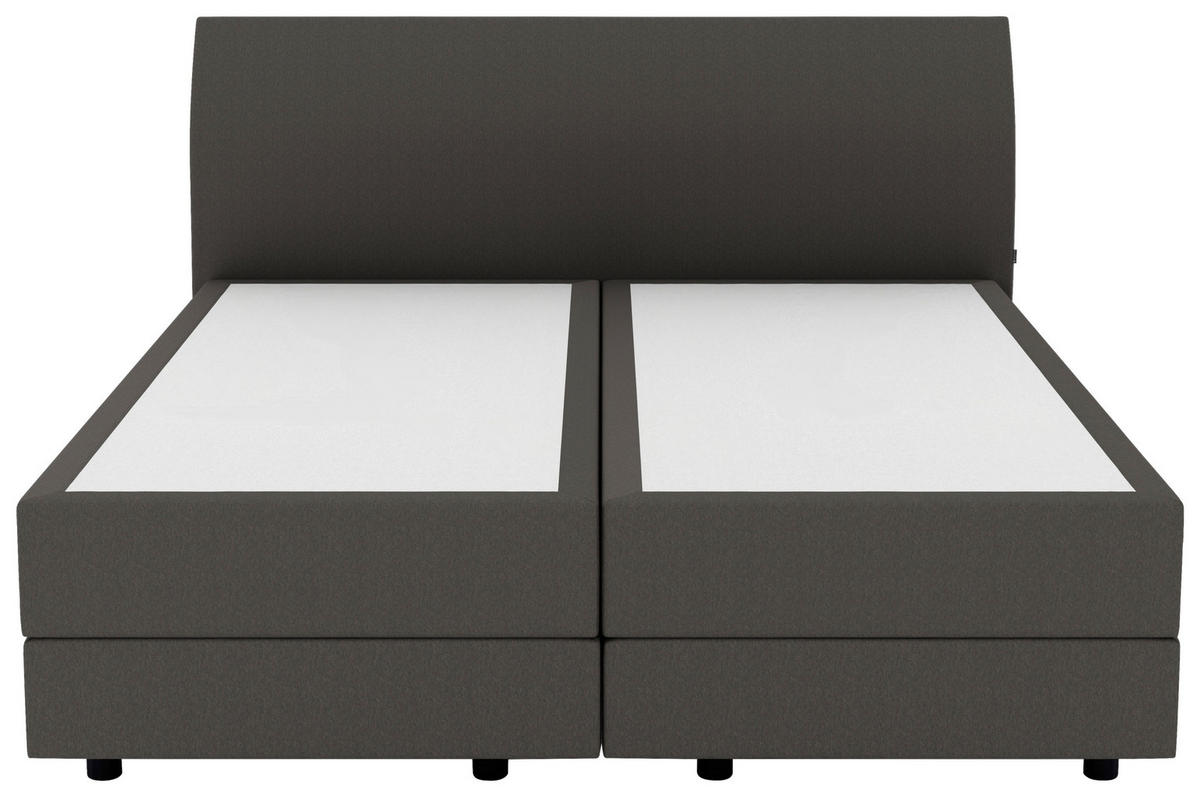 BOXSPRINGBETT 180/200 cm  in Dunkelgrau  - Dunkelgrau/Schwarz, KONVENTIONELL, Kunststoff/Textil (180/200cm) - Musterring