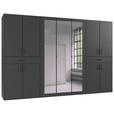 DREHTÜRENSCHRANK  in Graphitfarben  - Schwarz/Graphitfarben, KONVENTIONELL, Glas/Holzwerkstoff (313/208/58cm) - Carryhome