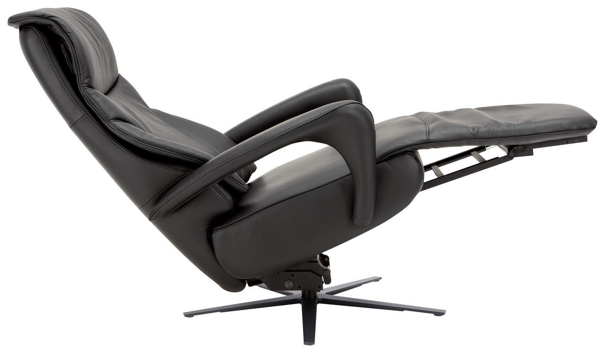 RELAXSESSEL in Leder Schwarz  - Anthrazit/Schwarz, Design, Leder/Metall (75/106/88cm) - Dieter Knoll