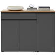 SIDEBOARD Grau Abdeckplatte  - Eichefarben/Schwarz, Design, Holz/Holzwerkstoff (135/102/41cm) - Dieter Knoll