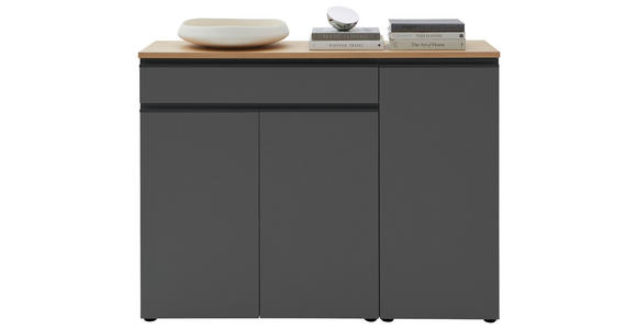 SIDEBOARD Grau Abdeckplatte  - Eichefarben/Schwarz, Design, Holz/Holzwerkstoff (135/102/41cm) - Dieter Knoll