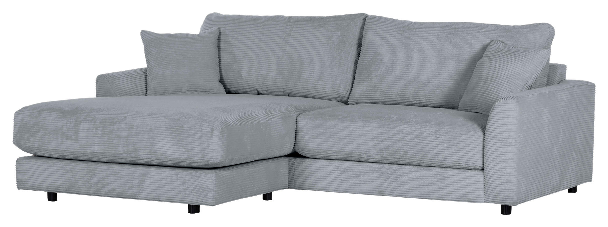 ECKSOFA Grau Cord  - Schwarz/Grau, Design, Kunststoff/Textil (240/175cm) - Landscape
