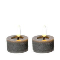 TEELICHT MIT LED  - Grau, Basics, Kunststoff/Paraffin (4,4/5,2cm) - Ambia Home