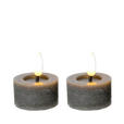 TEELICHT MIT LED - Grau, Basics, Kunststoff/Paraffin (4,4/5,2cm) - Ambia Home