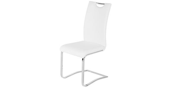 SCHWINGSTUHL in Eisen Lederlook - Chromfarben/Weiß, Design, Textil/Metall (43/100/57cm) - Carryhome