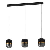 HÄNGELEUCHTE 100/17/150 cm  - Goldfarben/Schwarz, Design, Glas/Textil (100/17/150cm) - Eglo