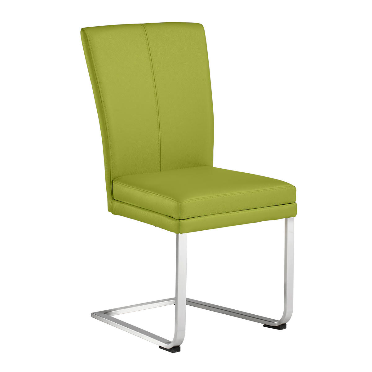 SCHWINGSTUHL  Beinauswahl, Lederauswahl, Stoffauswahl   Echtleder  - Edelstahlfarben/Hellgrün, Design, Leder/Metall (44/98/58cm) - Valdera