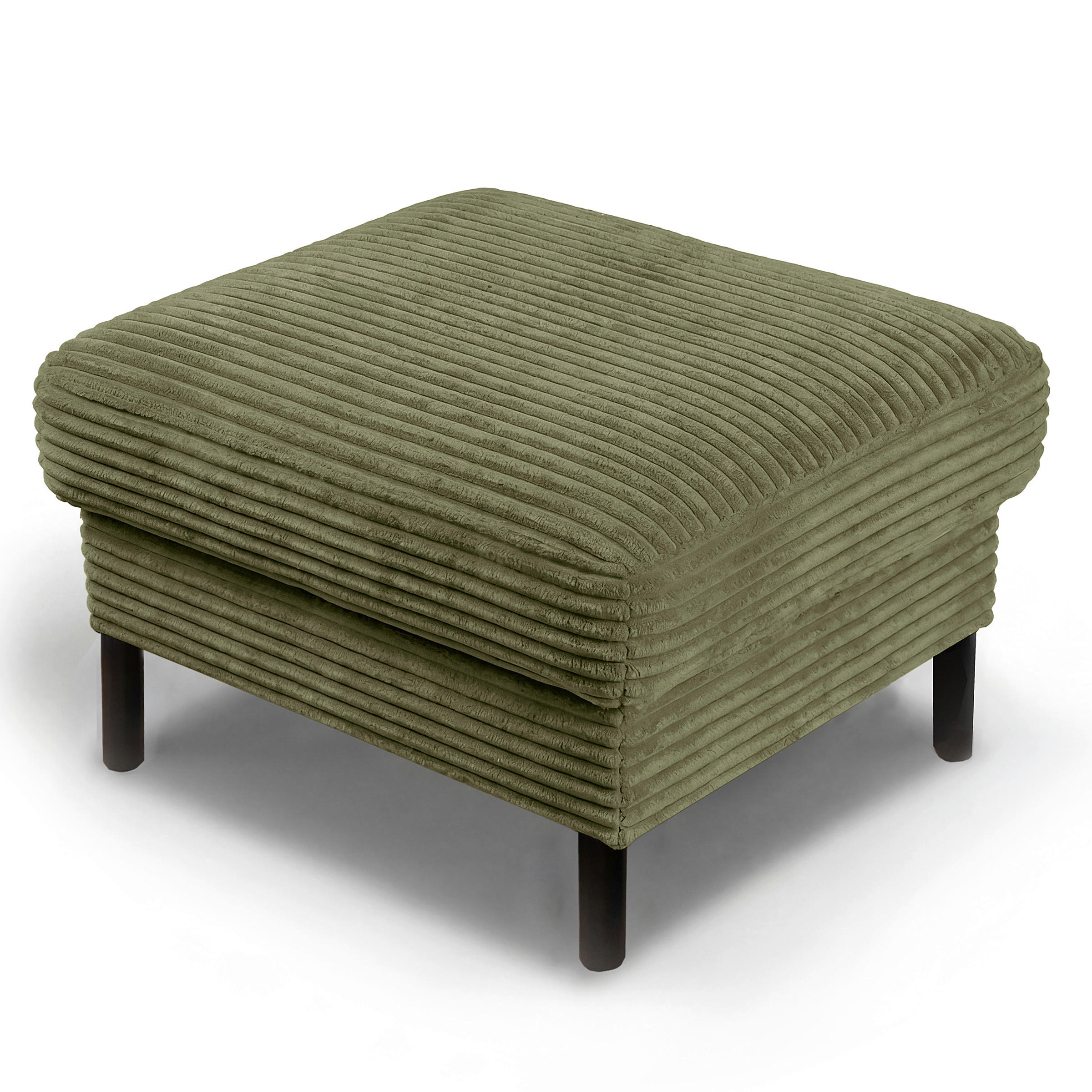 HOCKER Textil Olivgrün  - Schwarz/Olivgrün, Design, Textil/Metall (70/48/60cm) - Livetastic