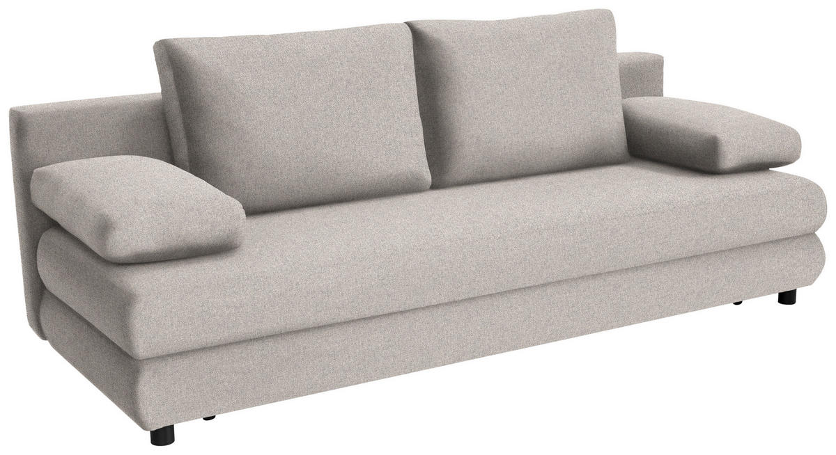 SCHLAFSOFA in Webstoff Grau  - Schwarz/Grau, Design, Kunststoff/Textil (197/77/81cm) - home24