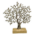 DEKOBAUM  - Silberfarben/Braun, LIFESTYLE, Holz/Metall (20/22,5/5cm) - Ambia Home