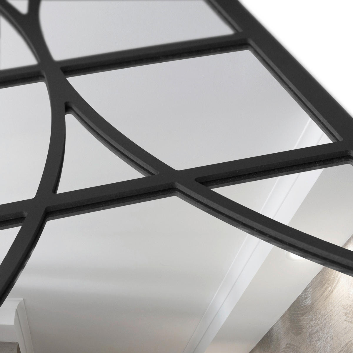 DEKOSPIEGEL  69/95 cm   in Freiform  - Schwarz, Basics, Glas/Holz (69/95cm)