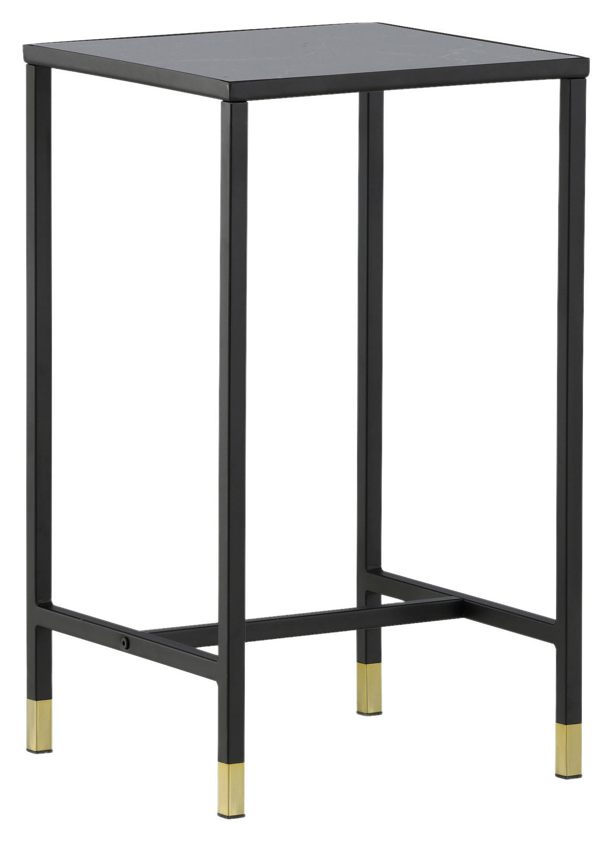 BEISTELLTISCH 40/40/70 cm Schwarz, Messingfarben quadratisch  - Messingfarben/Schwarz, Design, Glas/Metall (40/40/70cm) - Livetastic