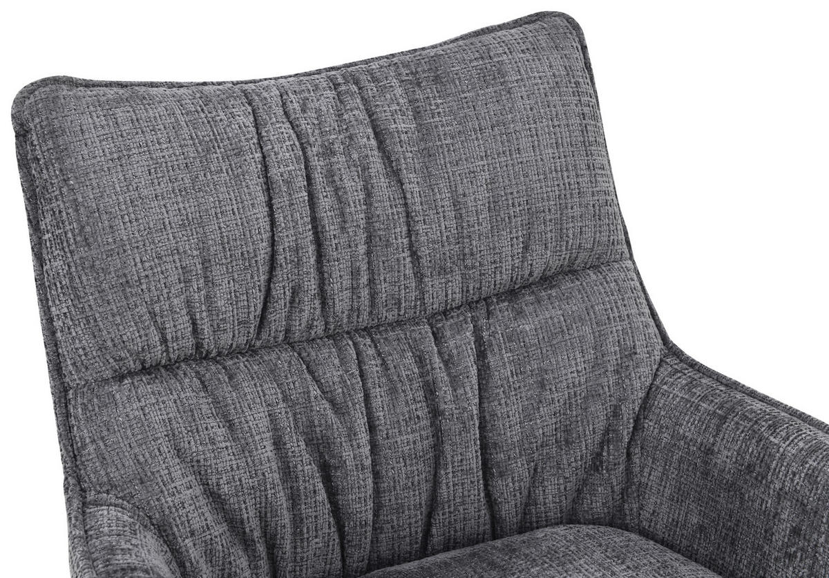 ARMLEHNSTUHL   Chenille  Grau, Schwarz  - Schwarz/Grau, MODERN, Holz/Textil (57/90/67cm) - Livetastic