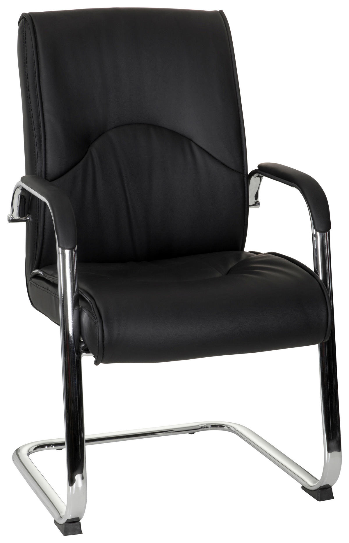 BESUCHERSTUHL Schwarz, Chromfarben  - Chromfarben/Schwarz, MODERN, Textil/Metall (58/108/71cm) - MID.YOU