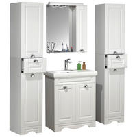 BADEZIMMER 5-teilig  in 131 cm  - Silberfarben/Weiß, MODERN, Glas/Keramik (131cm) - MID.YOU