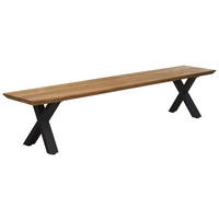 GARTENBANK 220/40/46 cm Teakholz  Edelstahl  - Anthrazit/Teakfarben, Design, Holz/Metall (220/40/46cm) - Amatio