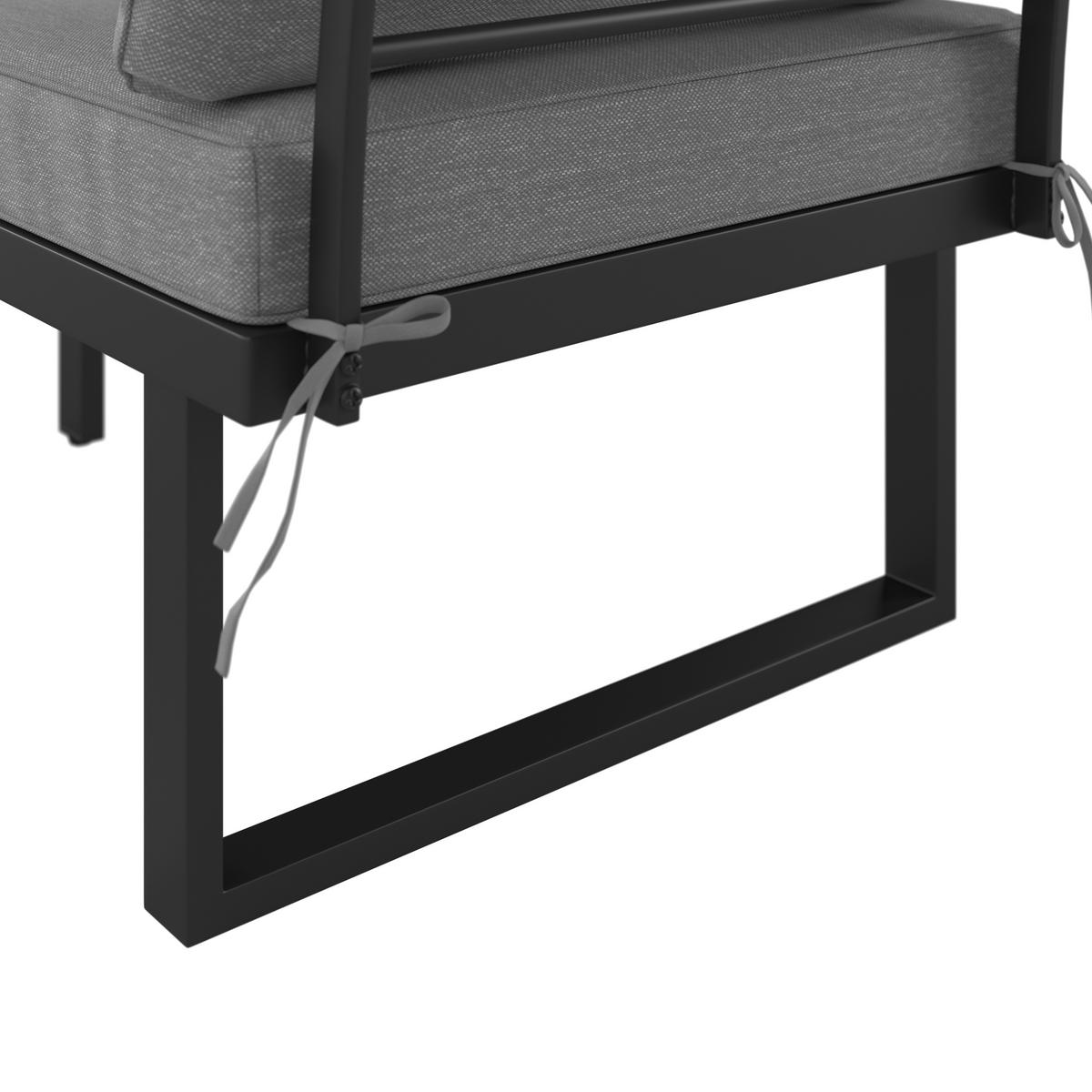 DINING-LOUNGESET Akazie vollmassiv Stahl  - Schwarz/Naturfarben, MODERN, Holz/Metall (152/58/67cm) - Ambia Garden