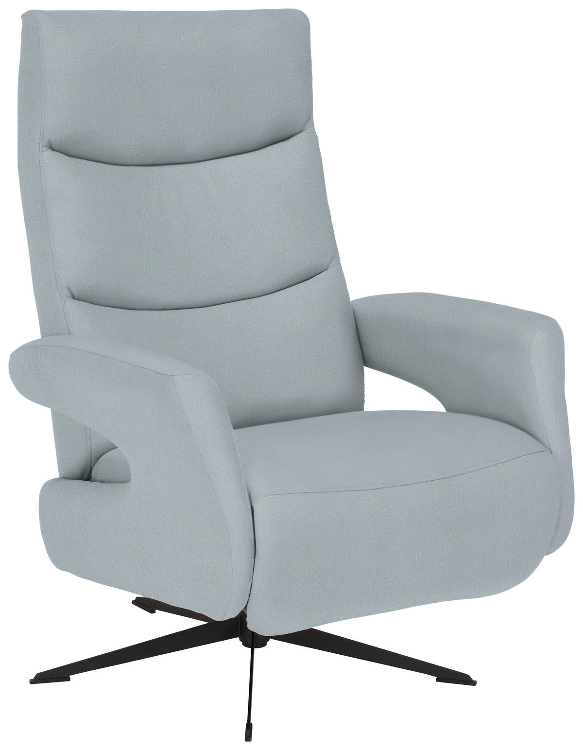 RELAXSESSEL in Textil Hellblau  - Schwarz/Hellblau, Design, Textil/Metall (75/106/89cm) - Welnova