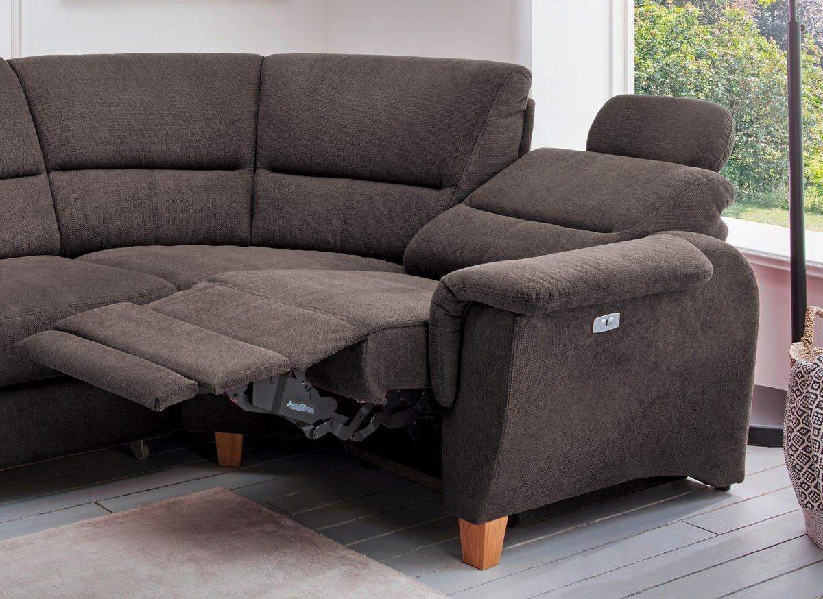 ECKSOFA in Struktur Anthrazit  238/241 cm  - Wildeiche/Anthrazit, KONVENTIONELL, Holz/Textil (238/241cm) - Livetastic